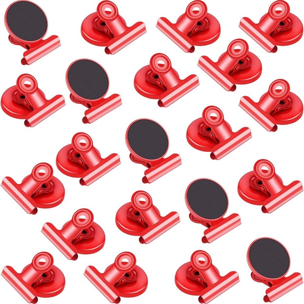 20 Pack Magnetic Paper Clip Dispenser Holder, Paperclip Dispenser for Desk, Scho